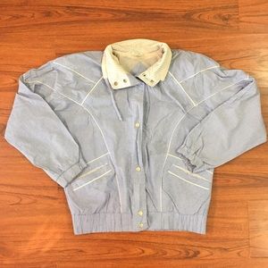 80s VintageBlue Button Up Light Jacket Medium